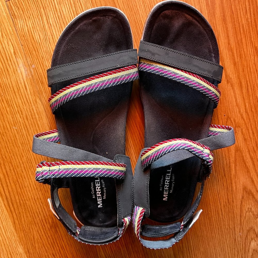 Merrell Sandals Water shoes Sz 10 Air Cushion Memory Foam Multicolor